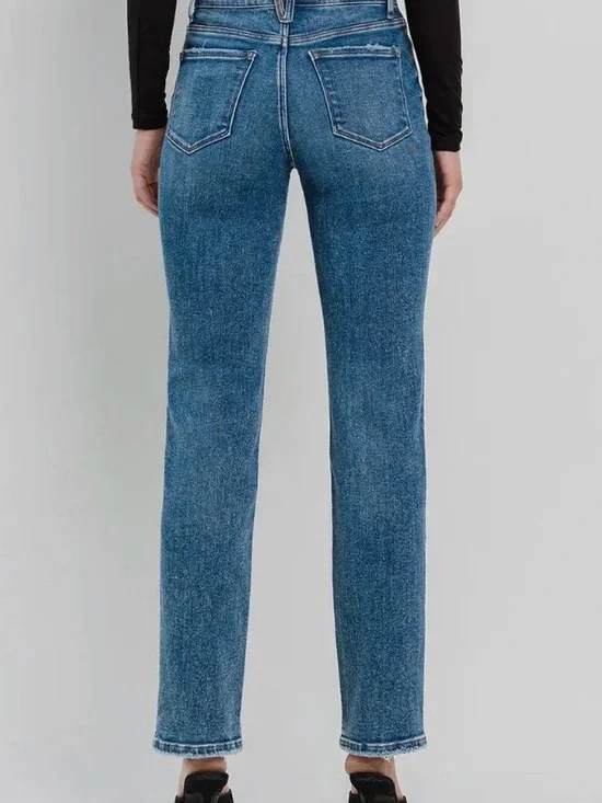 Flying Monkey Mid-Rise Straight Leg Jeans in Medium Blue Wash - Picture 3 of 3